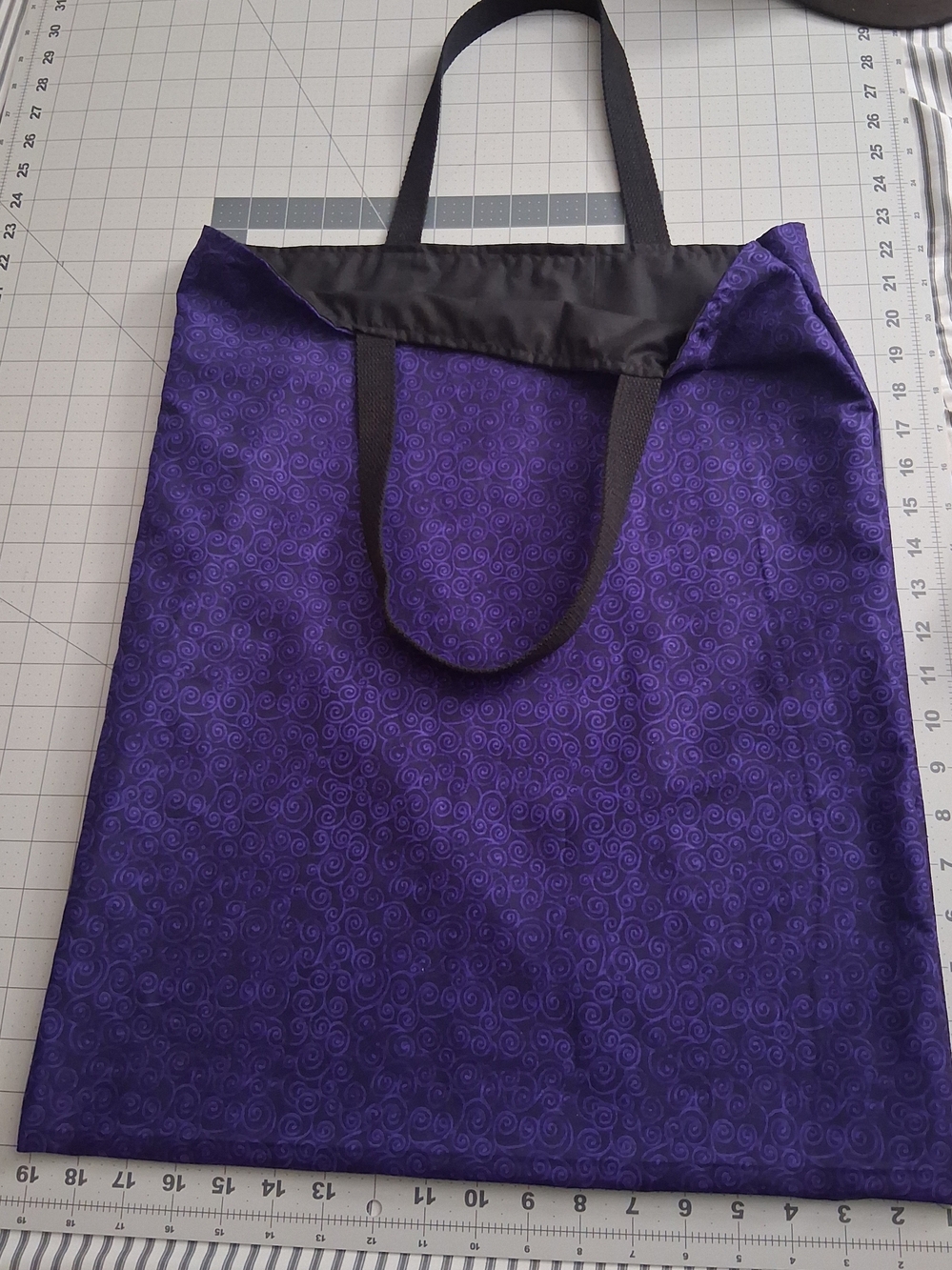 Purple Tote Bag with Swirl Pattern - Unbranded